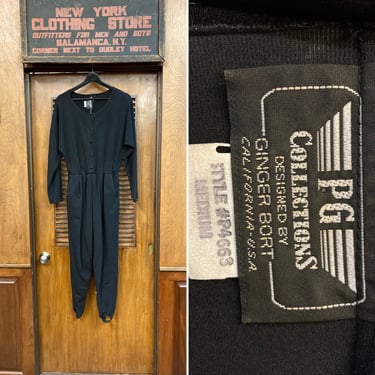 Vintage 1980’s Black Jumpsuit PG Collections label, Vintage 1980’s Jumpsuit, Vintage Black Clothing, True 1980’s Vintage 