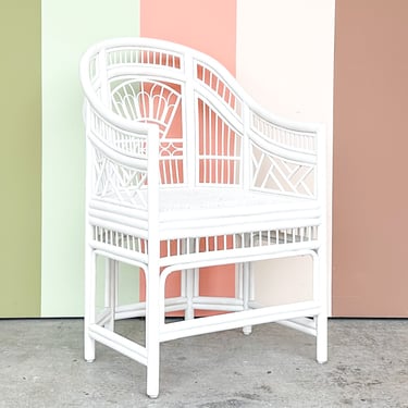 White Brighton Style Rattan Chair