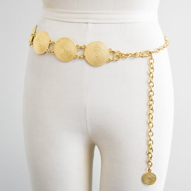 1980s Gold Rope Disc Hip Chain Belt 