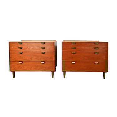 Finn Juhl Teak Dresser Made by Baker Furniture Pair Danish Modern 
