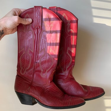 Vintage 80s Red Cowboy Boots 