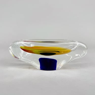 Vintage Glass Ashtray by Josef Rozinek for Novy Bor Glassworks, 1960's 