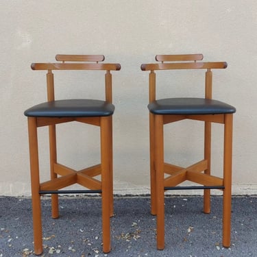 Pair of Danish Teak Barstools