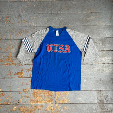 Vintage 1980s UTSA Texas San Antonio 3/4 Sleeve Shirt 