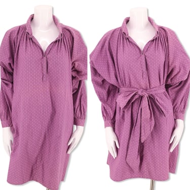 70s LAURA ASHLEY Wales prairie dress sz L, vintage 1970s calico prairie dress, UK cotton cottage core dress tunic shirt xl 