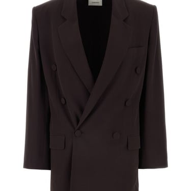 Saint Laurent Women Brown Crepe Blazer