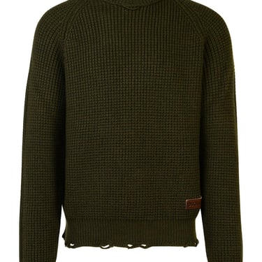 Dsquared2 Dark Green Wool Turtleneck Sweater Men