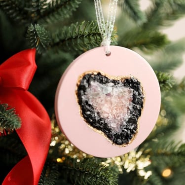 Holiday Ornament Geode Christmas Crystals 