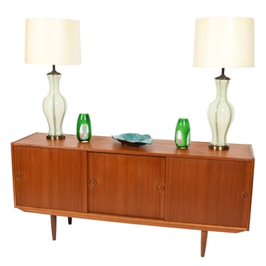 71” Danish Modern Teak Sideboard | Media Cabinet | Credenza