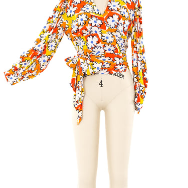 Givenchy Electric Daisy Print Wrap Top