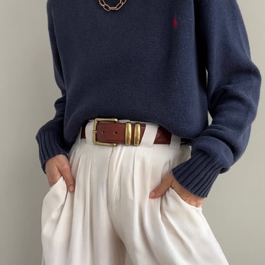 Vintage Navy Ralph Lauren Cotton Knit Sweater