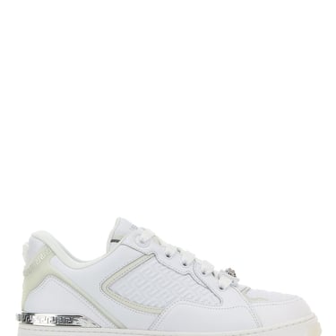 Versace Men White Leather Sneakers