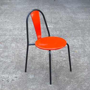 Vintage Post Modern Italian Metal Chair in Red and Black by Bonaldo, Made in Italy 