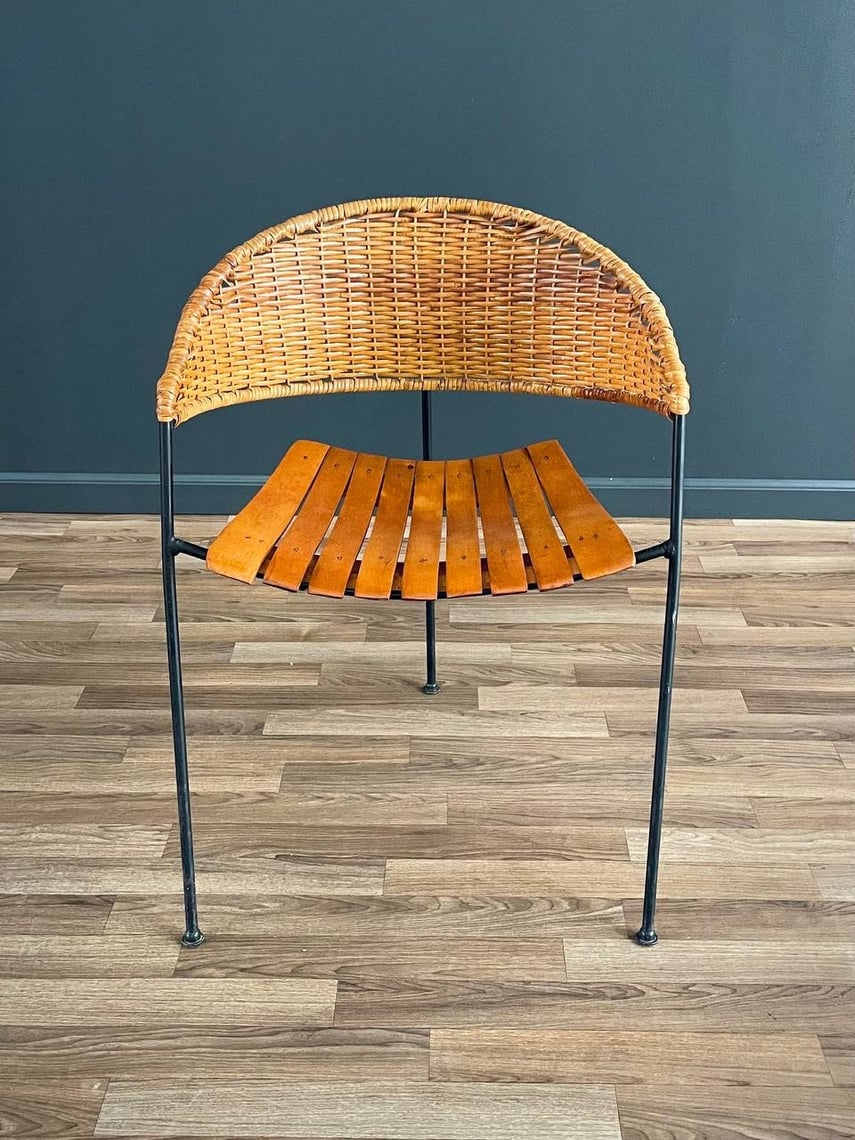 MidCentury Modern Arthur Umanoff Cane TriLeg Chair, c.1950’s