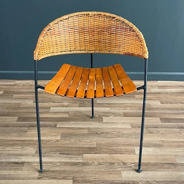 Mid-Century Modern Arthur Umanoff Cane Tri-Leg Chair, c.1950’s 