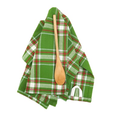 Green Christmas Plaid Kitchen Towel 