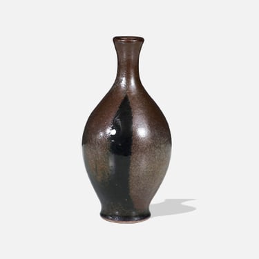 Robert Maxwell Studio Ceramic Vase w\/ Brown Glaze