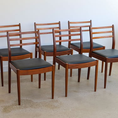Six Mid Century Danish Modern G Plan Dining Chairs 