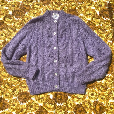 50s 60s Purple Mohair Cardigan