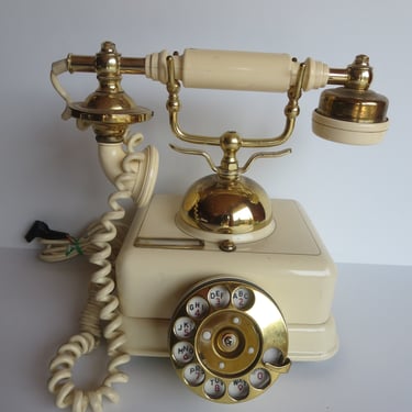 Vintage Rotary Telephone - French Provincial Gold Scroll - Hollywood Regency Rotary Phone 