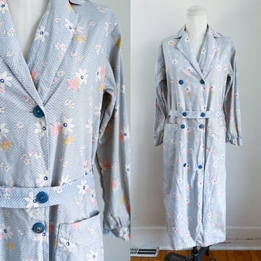 Vintage 1920s Cotton House Coat / Dressing Gown // M 