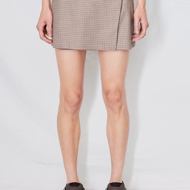 Houndstooth Suiting Mini Skirt