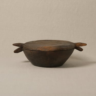 Wooden Snake Bowl with Tray Lid