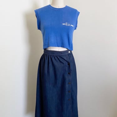 Vintage High Waisted Denim Skirt, 28