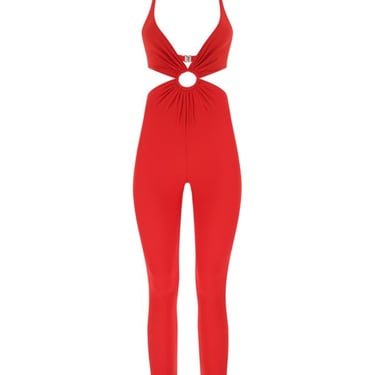 Saint Laurent Woman Red Stretch Nylon Jumpsuit