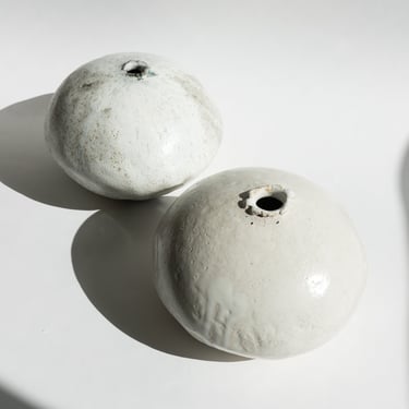 Medium Moon Vase in Cream Glazed Stoneware