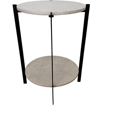 All Modern Blanche Round Iron and Marble End Table  AT257-7