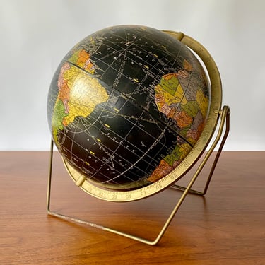 Vintage Mid-Century Black Globe