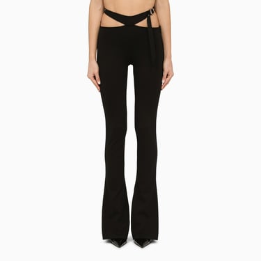 The Attico Black Slim Trousers With Cut-Out Women