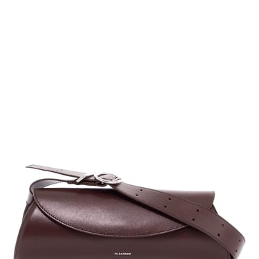 Jil Sander Cannolo Sm Bag In Dark Brown Calf Leather Women