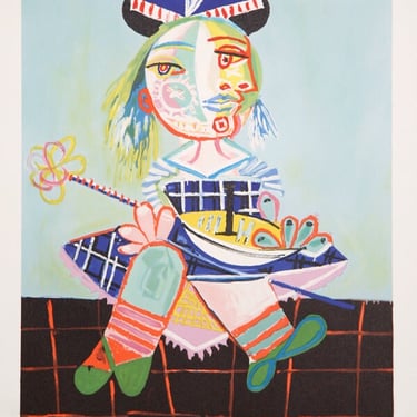 La fille de L'Artiste a Deux Ans et Demi avec un Bateau, Pablo Picasso (After), Marina Picasso Estate Lithograph Collection 