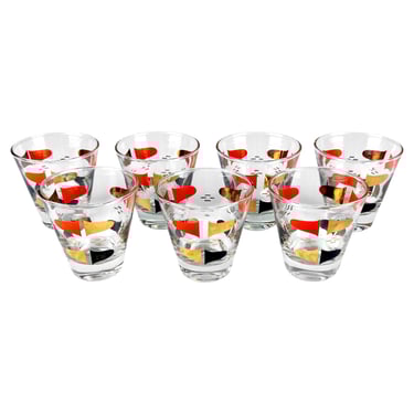 Mid-Century Florentine Shot Glasses by Anchor Hocking, Set of 7