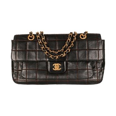 Chanel Brown Crazy Stitch Quilted Flap Bag