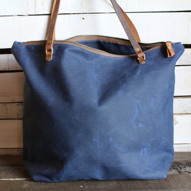 Waxed Canvas Bag | Tote Bag | Crossbody Bag | XL | Made in USA | The Big Original Minimalist Tote 