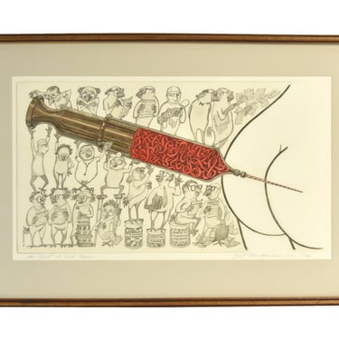 Curt Frankenstein sgd L/E Surrealist Etching Syringe in Buttocks Government Red Tape 
