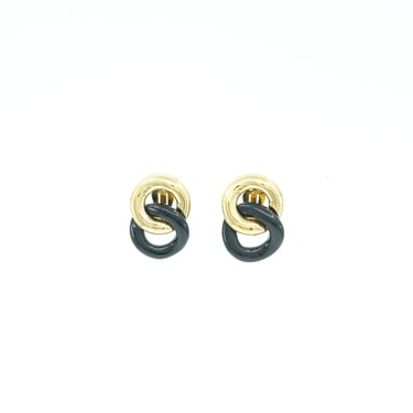 Givenchy Black and Goldtone Chain Earrings