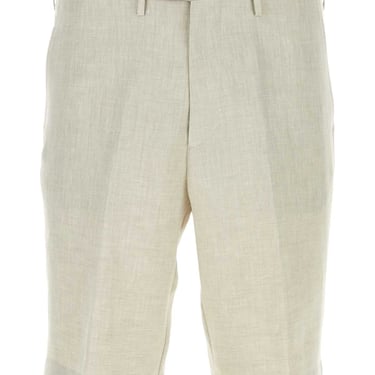 Etro Men Light Grey Linen Bermuda Shorts