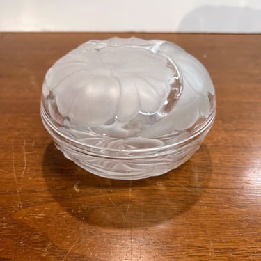 Vintage Waterford Marquis Frosted Floral Covered Candy Dish Signed 