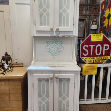 Vintage Custom Painted Hutch 29" x 83.125" x 21"