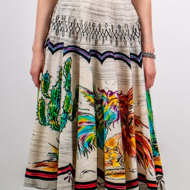 1950's hand painted mexican party skirt AS IS