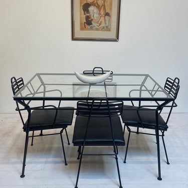 Polly of California Vintage "Polly" Patio Table and Chairs 5-Piece Set - 1950s Atomic Style 