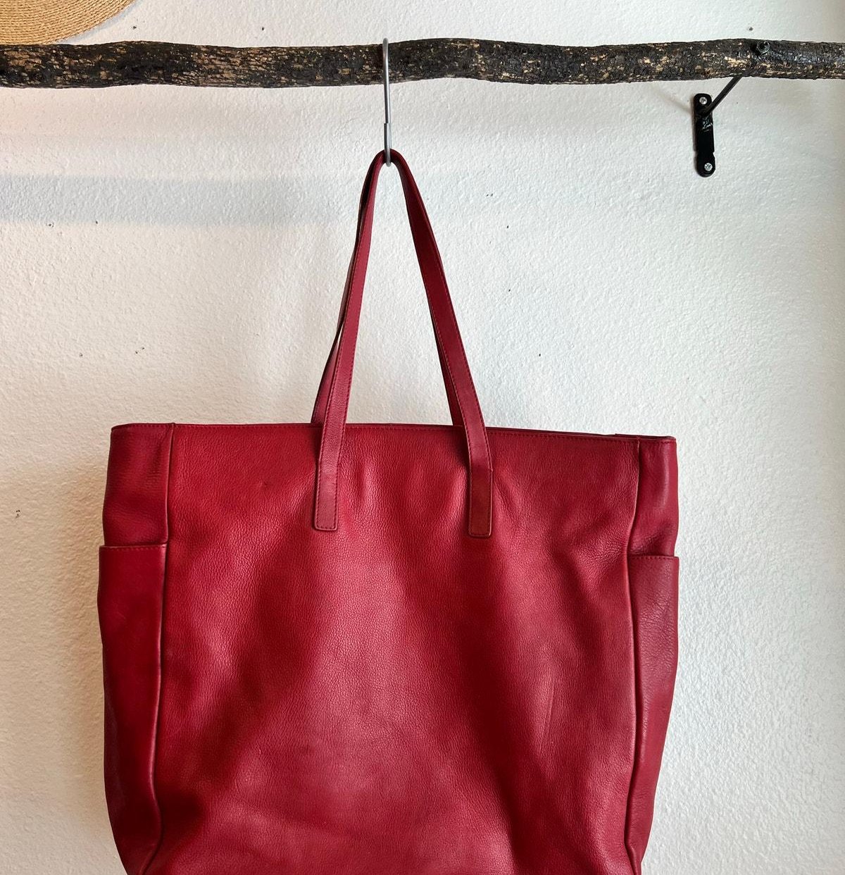 Vintage Y2K Red Genuine Leather Large Two | so good vintage