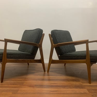 Custom "Larsen" Lounge Chairs, a pair 