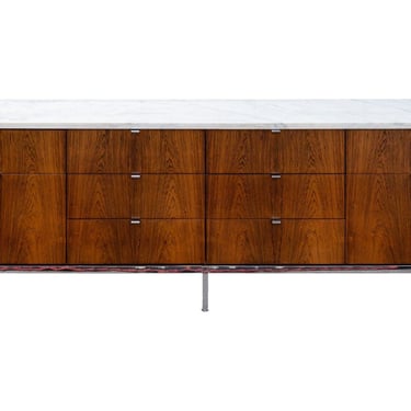 Mid Century Modern Florence Knoll Rosewood Marble Top Credenza 