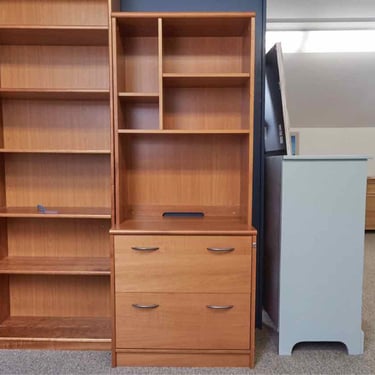 Bookcase with Lateral File Cabinet in Maple with Cherry Finish