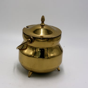 vintage brass footed cauldron 